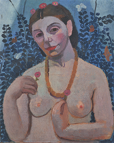 ‘Self-Portrait Nude with Amber Necklace, Half-Length II’ (1906).
