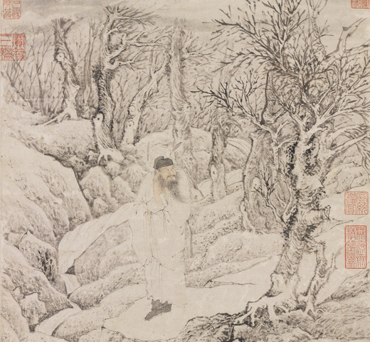 Detail from Wen Zhengming’s ‘Zhong Kui in a Wintry Grove’ (1534)