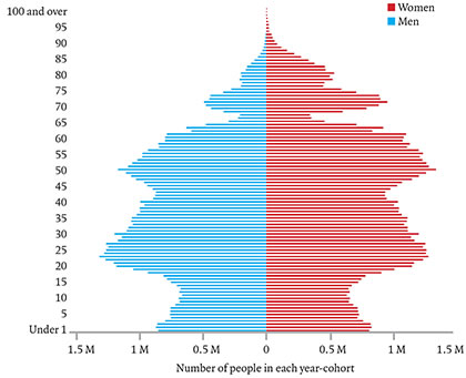 Russia population pyramid