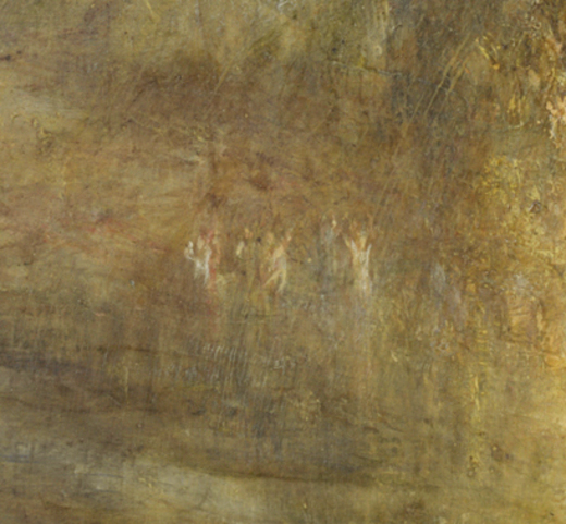 Detail of the figures from ‘Rain, Steam and Speed’