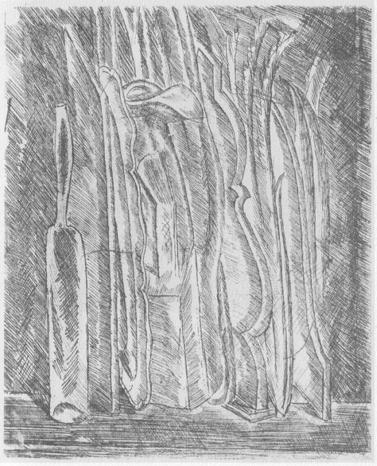 Still Life with Bottles and Pitcher (1915).