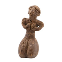 A 10cm clay female figurine from the Samarra period (c.5000 BC), found at Tell Songor A