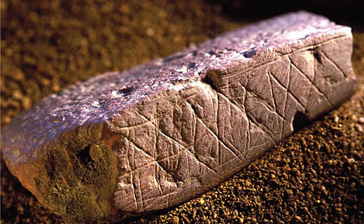 Engraved ochre block