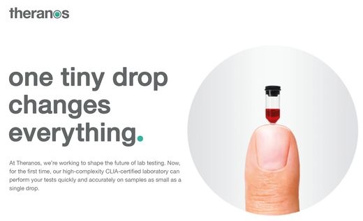 An advertisement for Theranos