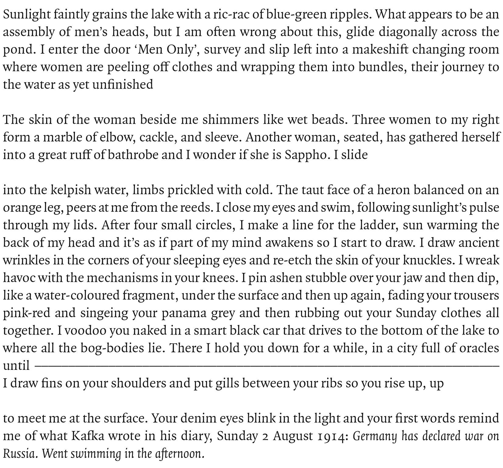 Four Paragraphs on Winter Swimming