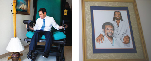 From left to right, Marco Rubio, Ben Carson and Jesus.