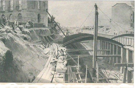 The London and Birmingham Railway cuts through Camden Town in 1836-37