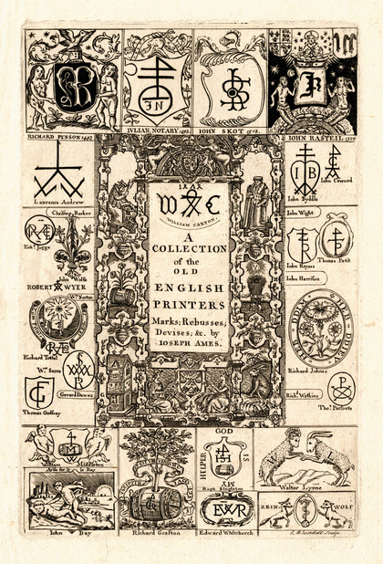 The frontispiece to Joseph Ames’s ‘Typographical Antiquities’, London 1749.