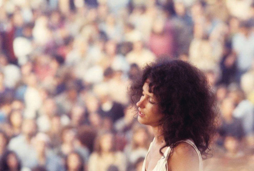 Grace Slick of Jefferson Airplane performing on the Sunday, day three