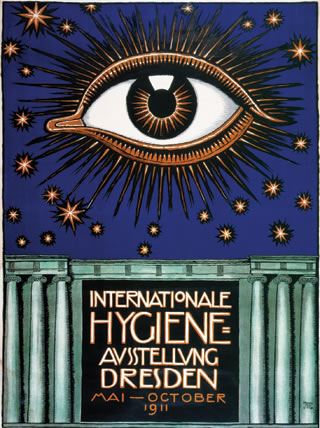 Advertisement for the International Hygiene exhibition, Dresden 1911.