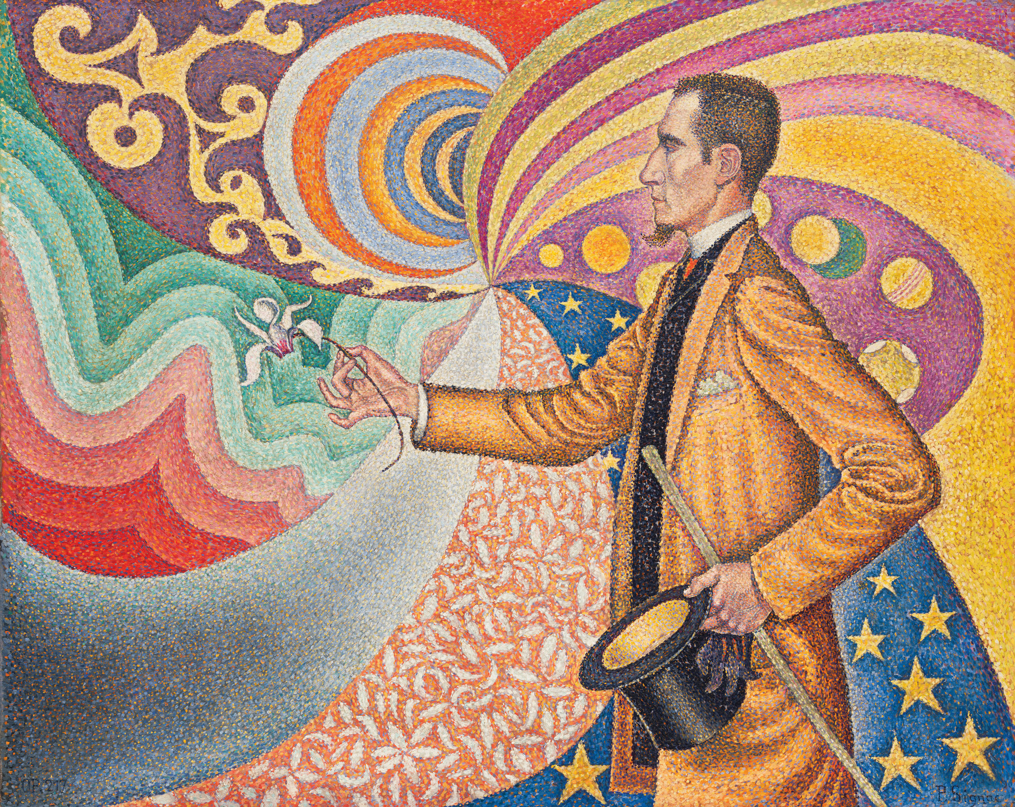 ‘Opus 217: Against the Enamel of a Background Rhythmic with Beats and Angles, Tones and Tints, Portrait of M. Félix Fénéon’ (1890) by Paul Signac.