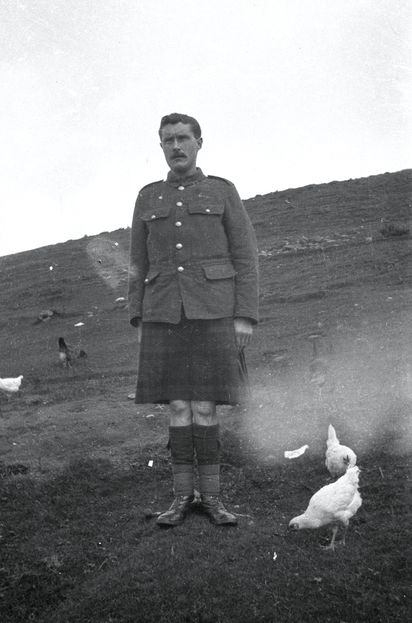 Uncle Alick at Achbuie, wearing his Lovat Scouts uniform.