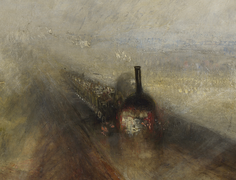 Detail of the train from ‘Rain, Steam and Speed’