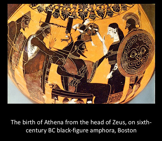 The birth of Athena from the head of Zeus