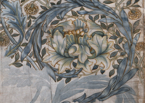 A design of African marigolds for chintz (1876).