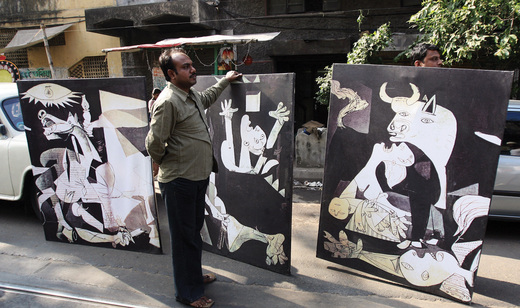 Silent protestors in Calcutta in 2007.