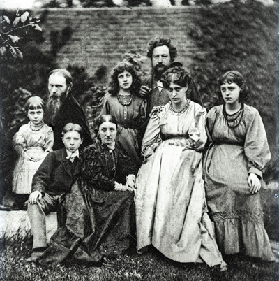 Morris with Edward Burne-Jones and their families (1874).