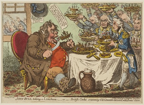 James Gillray, ‘John Bull taking a Luncheon’, 1798