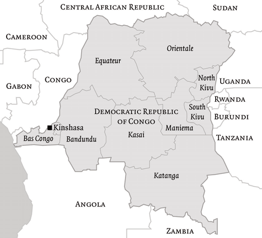 Map of the Democratic Republic of Congo
