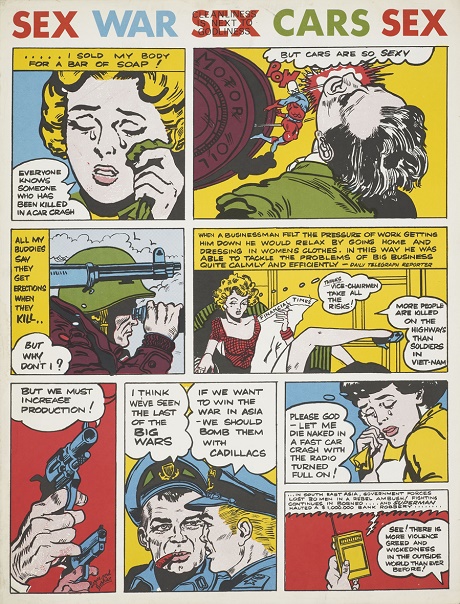 ‘Sex War Sex Cars Sex’ by Christopher Logue and Derek Boshier, 1967.