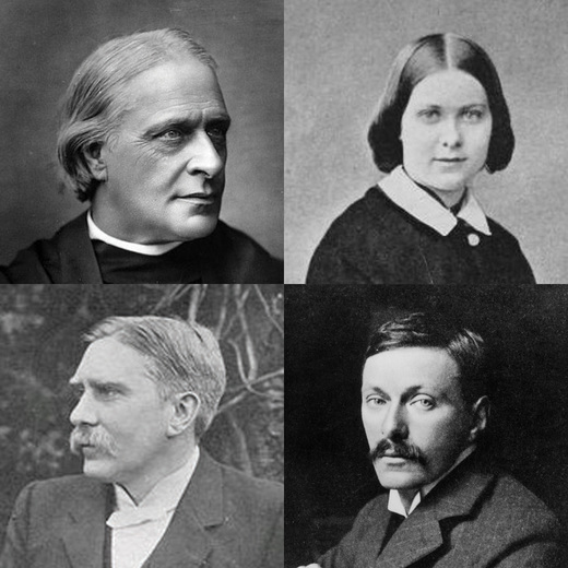 Clockwise from top left, Edward White, Mary, Fred and Arthur Benson.