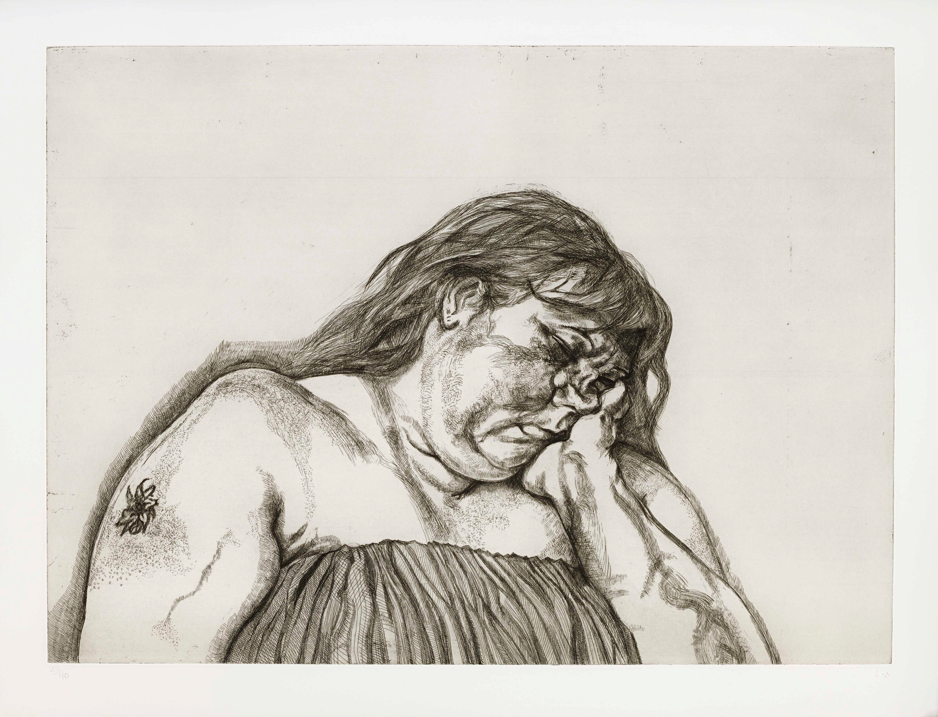 ‘Woman with an Arm Tattoo’ (1996). © Lucian Freud Archive.