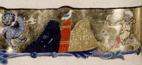 A Saracen shooting a seagull in Marino Sanudo’s Secreta fidelium Crucis, c.1321-24.
