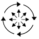 Diagram of crop circle, outward arrows with clockwise rotation