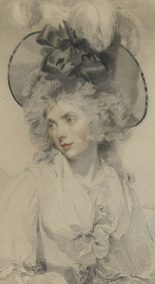 A detail from ‘Mary Hamilton, Later Mary Denham’ (1789)