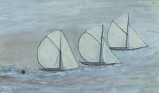 Alfred Wallis’s undated ‘Three Sailing Boats’.