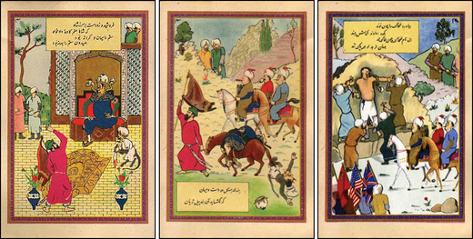 Kem’s cartoons of Hitler in the style of the ‘Shahnameh’