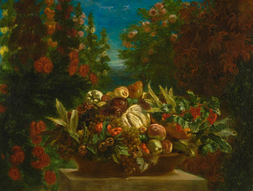 ‘Basket of Fruit in a Flower Garden’ (1848-9)