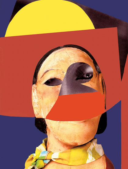 Terry Castle collage incorporating sculpture of a woman’s face by S.L. Jones